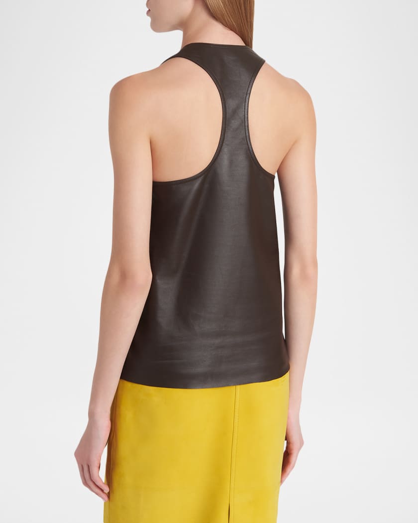 トップス salvatoreFerragamo Ferragamo Toggle Nappa Leather Racerback Tank Top | Neiman Marcus