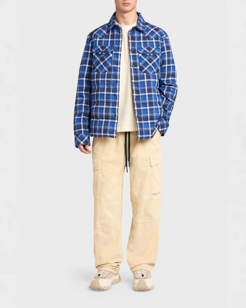 Moncler Grenoble Men's Denim Pocket Cotton T-Shirt with Clip