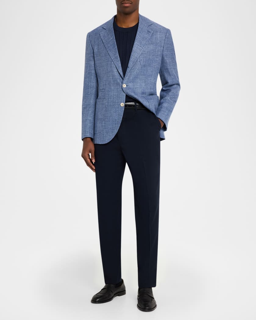 Brunello Cucinelli Men's Cotton Classic-Fit Pleated Pants | Neiman