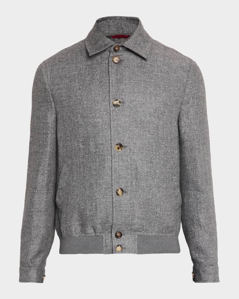 Brunello Cucinelli Men's Silk, Wool and Linen Blouson | Neiman Marcus