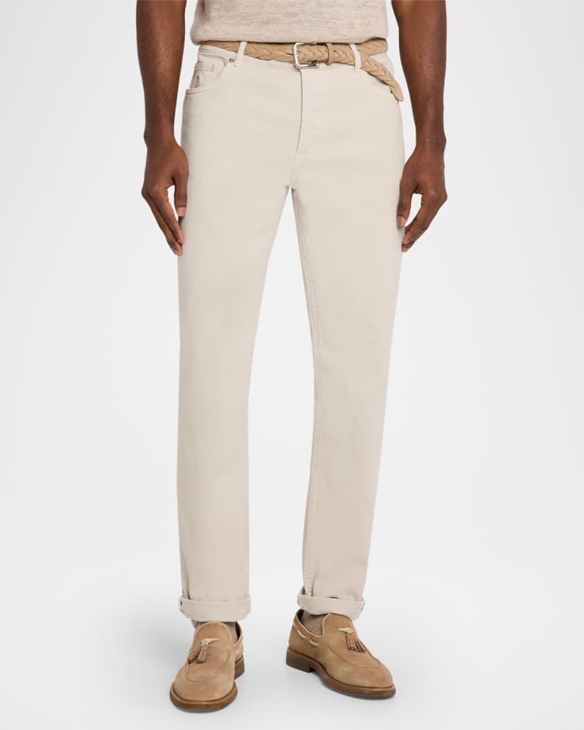 Brunello Cucinelli Men's Garment-Dyed Cotton Five-Pocket Pants