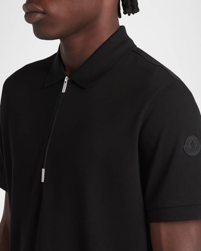 トップス MONCLER SCOM2017 210 L/S PIQUE SHIRT Moncler Men's Logo Cotton Piquet Half-Zip Polo Shirt | Neiman Marcus