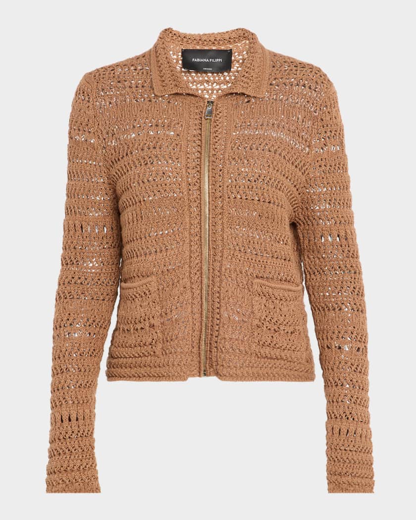 FABIANA FILIPPI Zip-Front Sequin Knit Jacket | Neiman Marcus