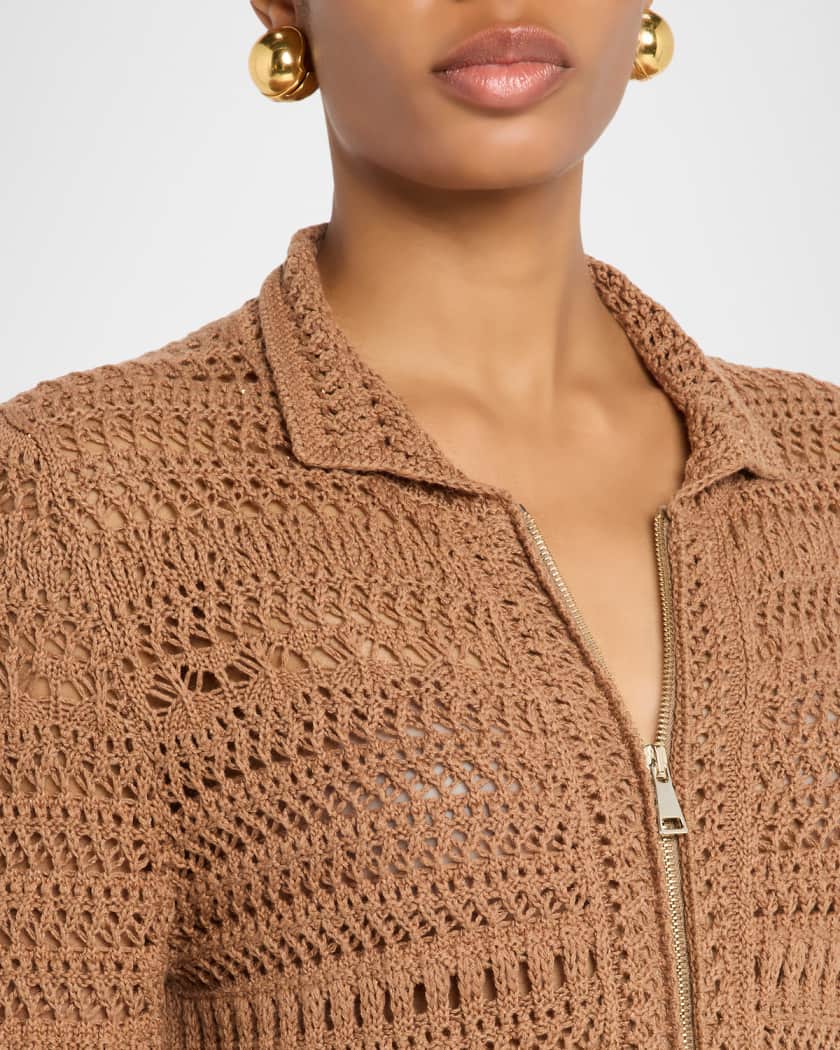 FABIANA FILIPPI Zip-Front Sequin Knit Jacket | Neiman Marcus