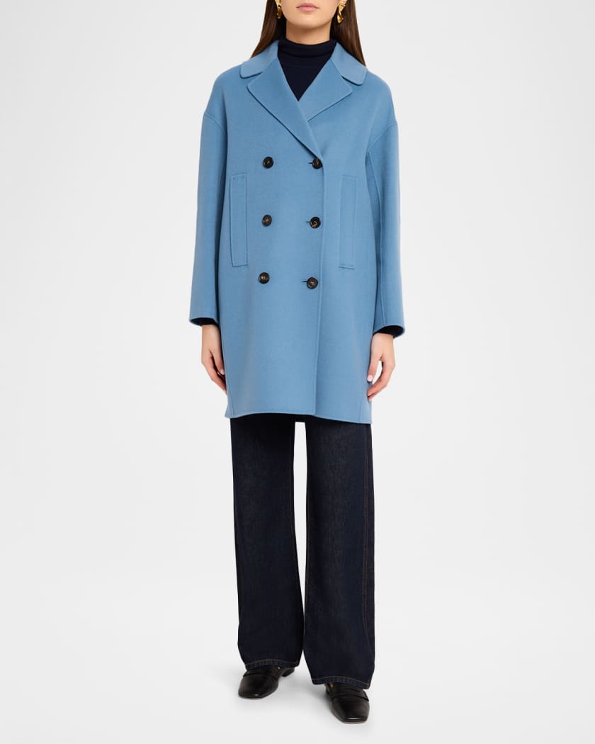 Max Mara Wool Broadcloth Midi Coat | Neiman Marcus
