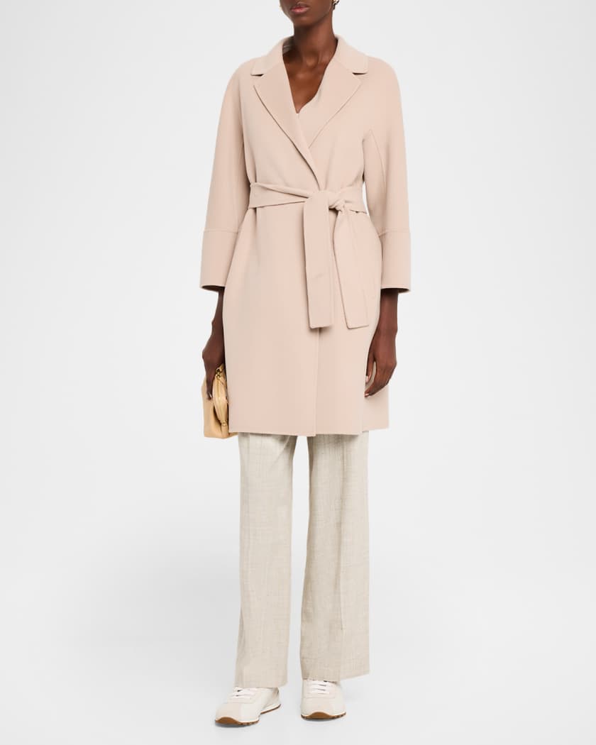 Max Mara Double-Faced Wool Wrap Coat | Neiman Marcus