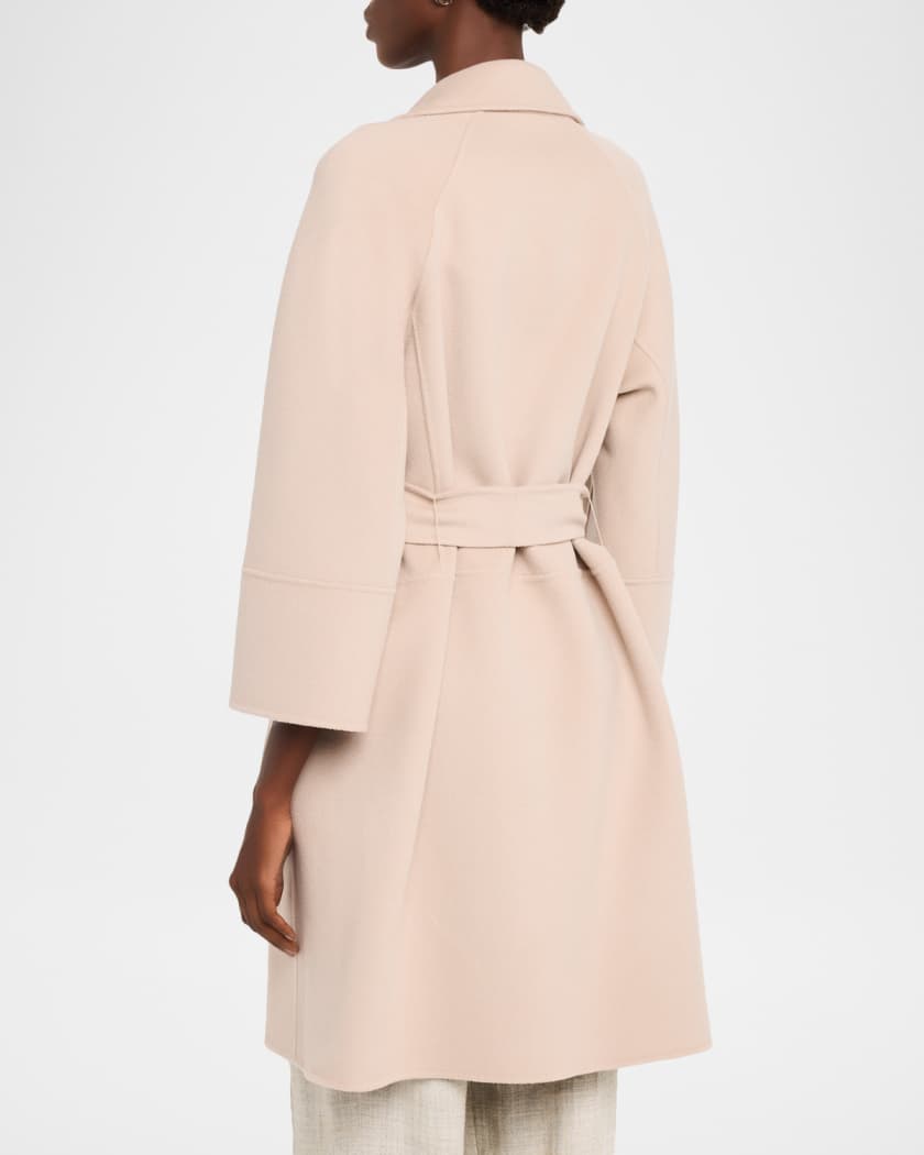 Max Mara Double-Faced Wool Wrap Coat | Neiman Marcus