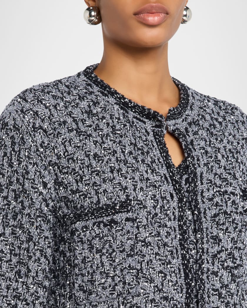 FABIANA FILIPPI Oversized Sequin Tweed Coat | Neiman Marcus