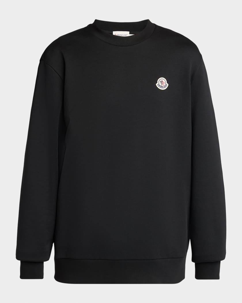Moncler Men's Cotton Fleece Sweatshirt with Felt Logo Patch