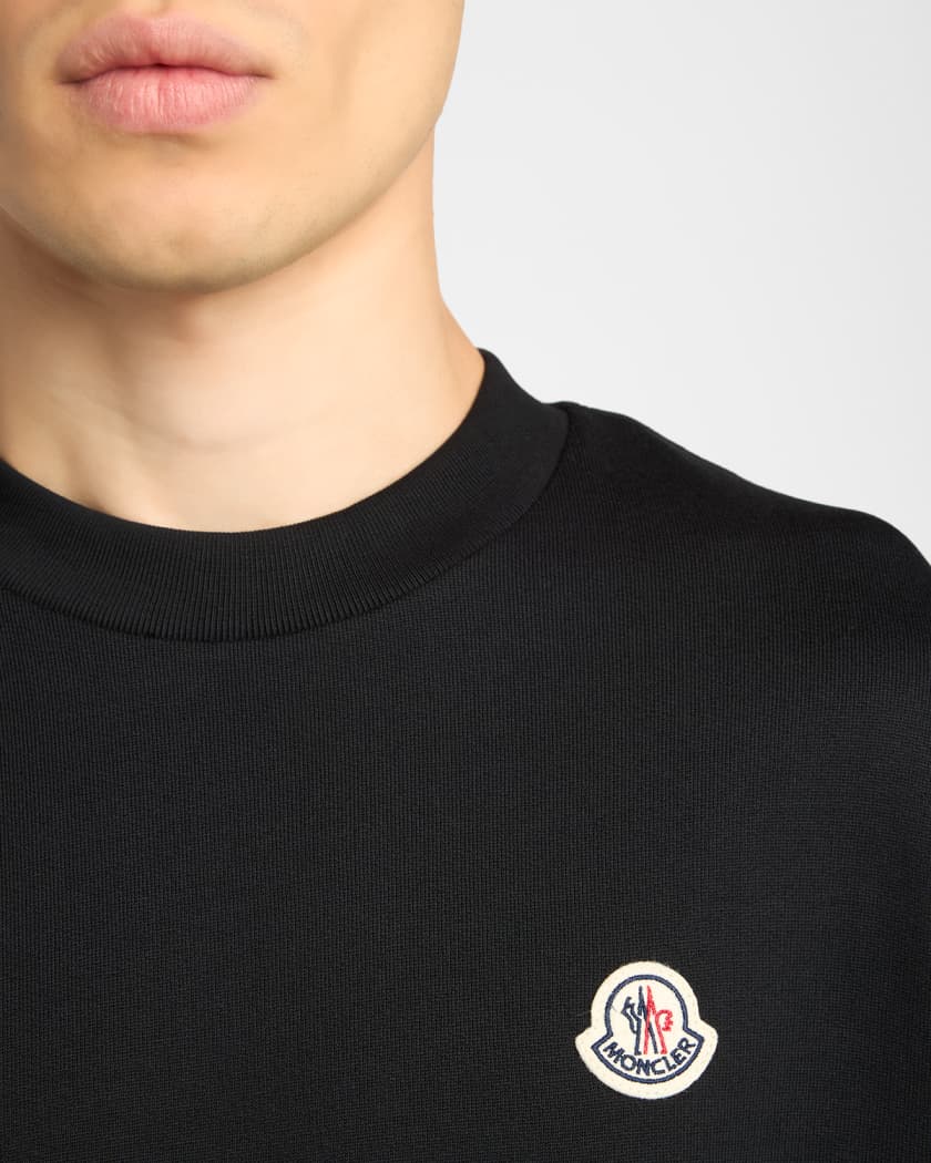 Moncler Men's Cotton Fleece Sweatshirt with Felt Logo Patch