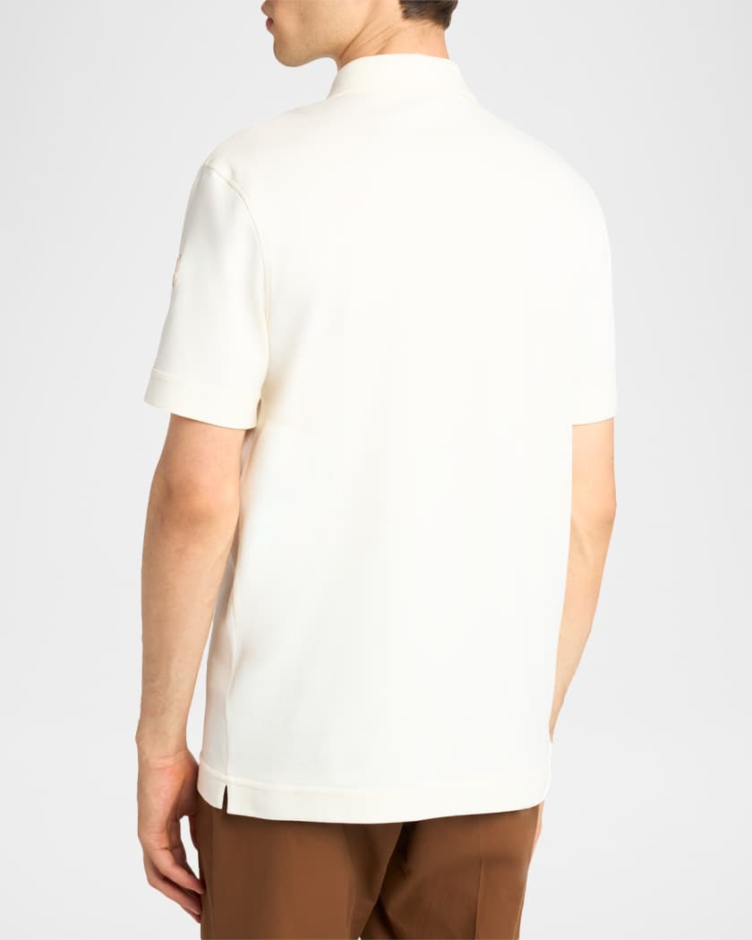 Moncler Men's Short-Sleeve Cotton Pique Polo Shirt | Neiman Marcus