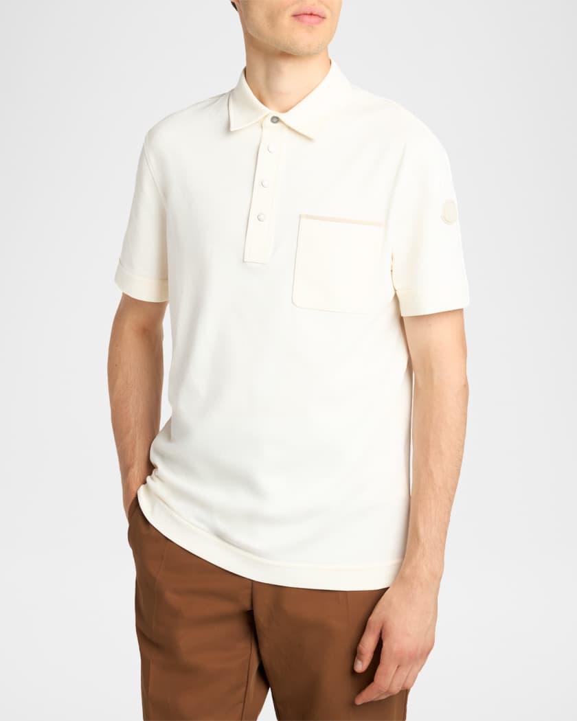 Moncler Men's Short-Sleeve Cotton Pique Polo Shirt | Neiman Marcus