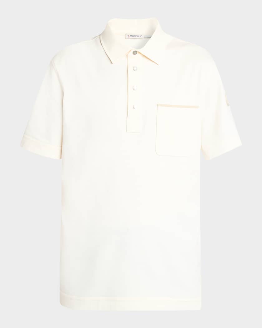 Moncler Men's Short-Sleeve Cotton Pique Polo Shirt | Neiman Marcus