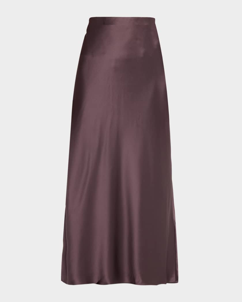 Saskia A-Line Satin Maxi Slip Skirt