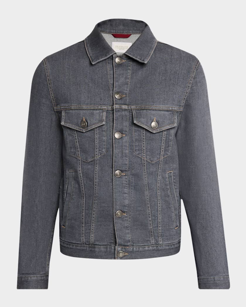 Brunello Cucinelli Men's Modern-Fit Denim Jacket | Neiman Marcus
