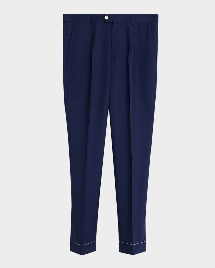 BRUNELLO CUCINELLI Leisure fit ワークパンツ Leisure fit trousers with pleats for Man in Marine Blue | Brunello