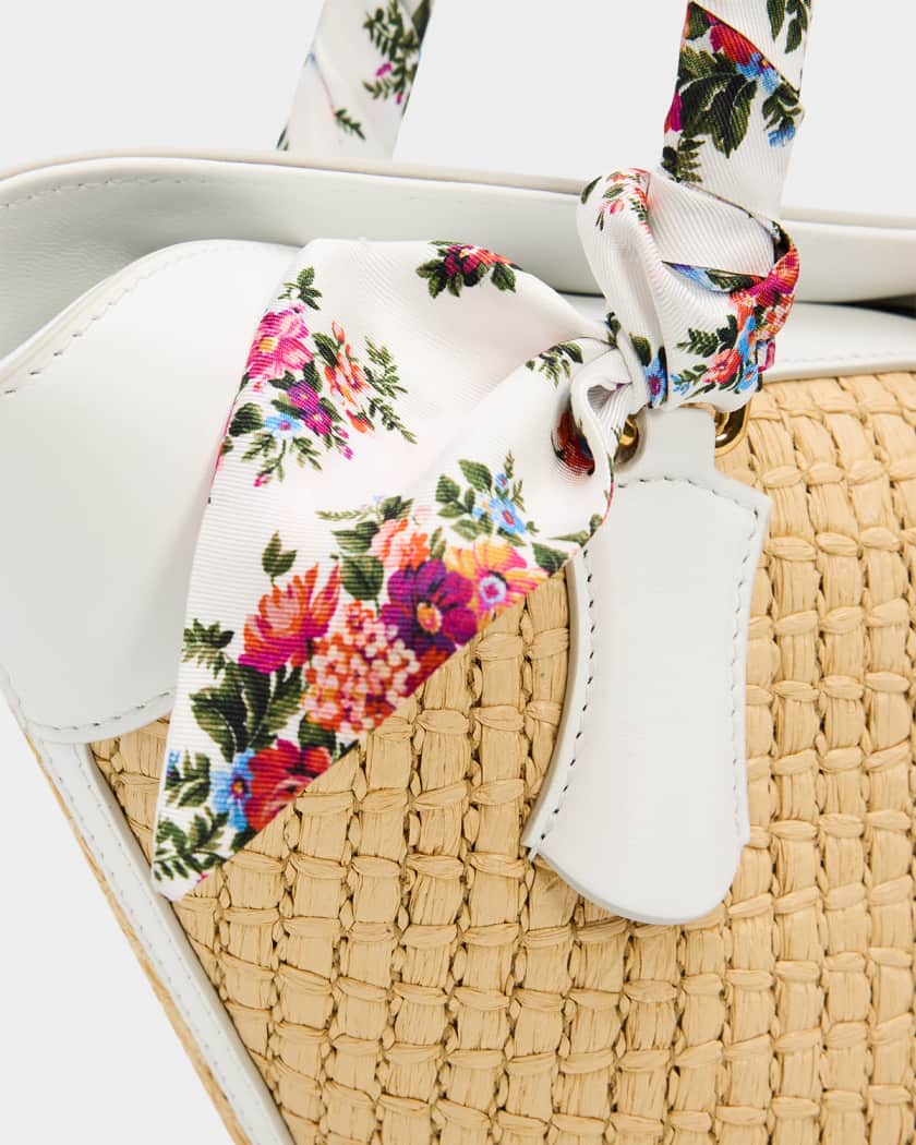 Dolce&Gabbana Floral & Leather-Trim Woven Shoulder Bag | Neiman Marcus