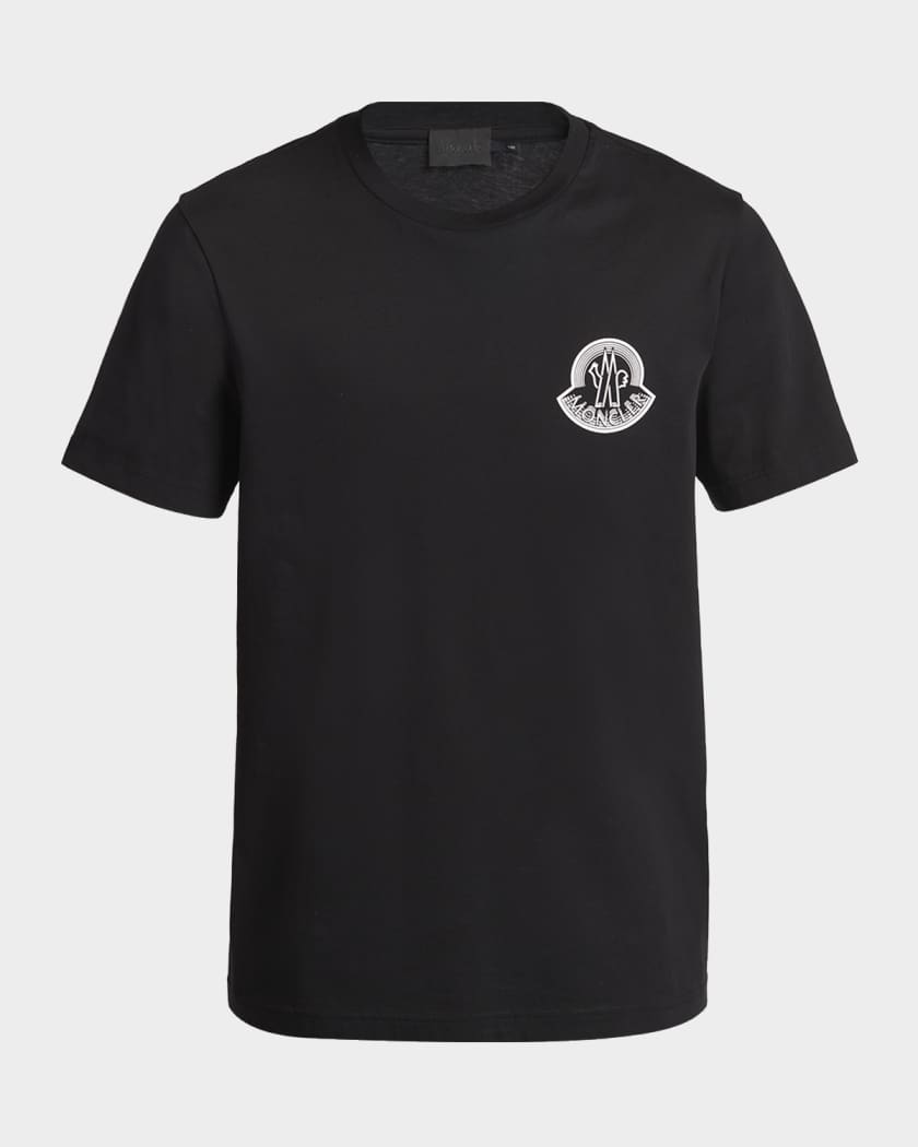 Moncler Men's Logo-Print Short-Sleeve Cotton T-Shirt | Neiman Marcus