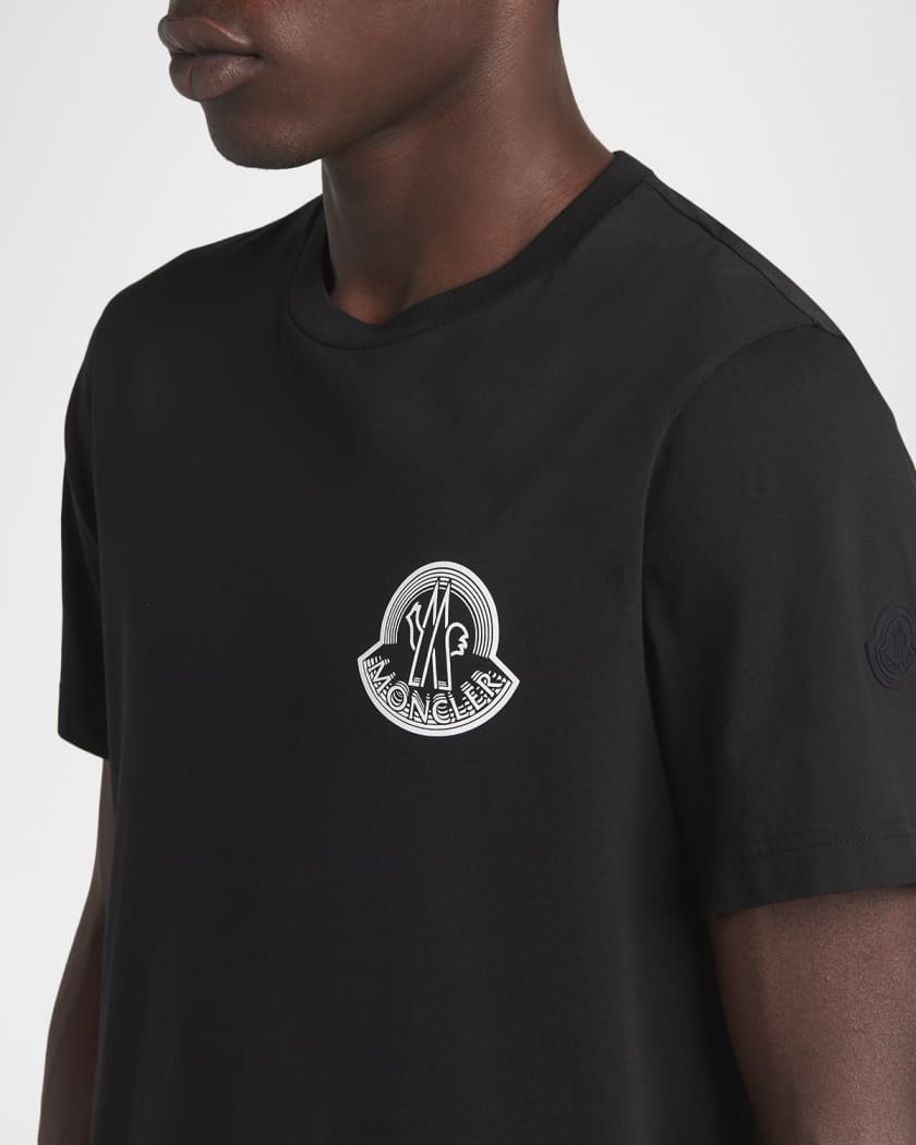 Moncler Men's Logo-Print Short-Sleeve Cotton T-Shirt | Neiman Marcus