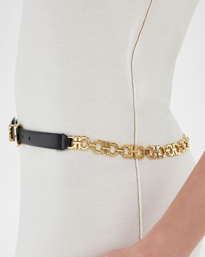Ferragamo Gancini Chain & Leather Belt | Neiman Marcus display picture 1