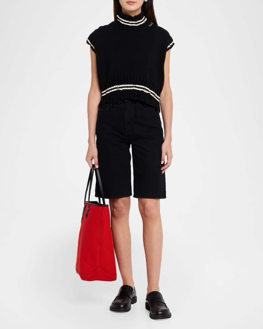 JW Anderson Men's Tall Anchor Canvas and Leather Tote Bag | Neiman