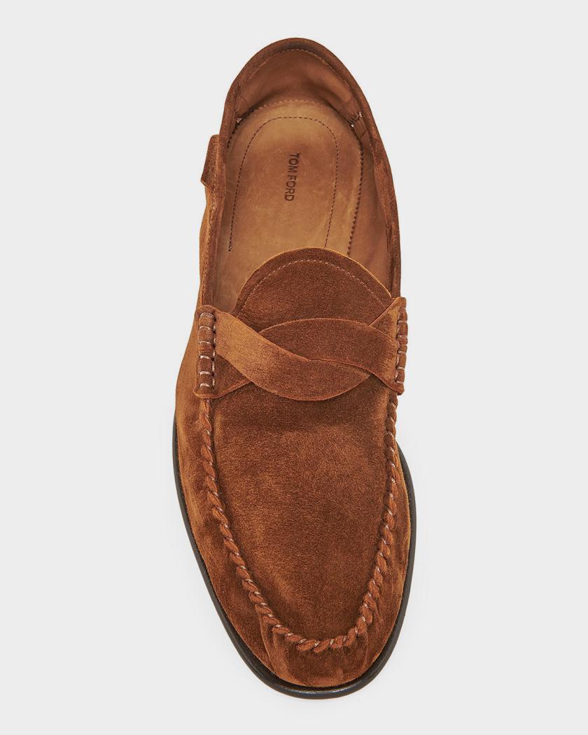 Tom ford Men\'s Brown Woven Loafers TOM FORD Men main image 4