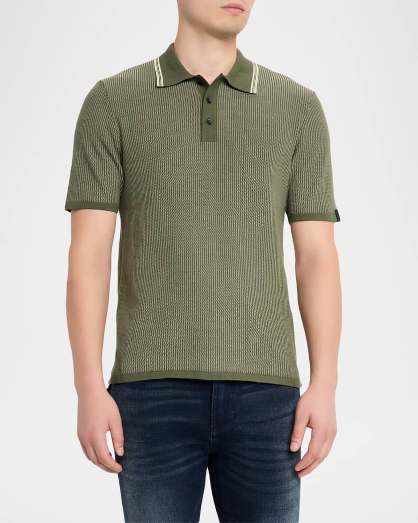 Rag & Bone Men's Harvey Tipped Knit Polo Shirt | Neiman Marcus