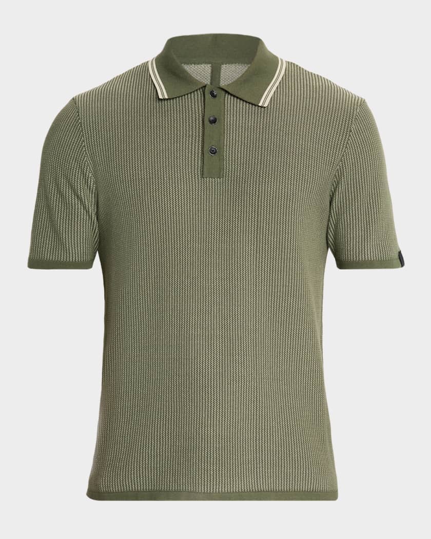 Rag & Bone Men's Harvey Tipped Knit Polo Shirt | Neiman Marcus