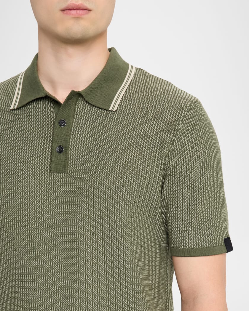 Rag & Bone Men's Harvey Tipped Knit Polo Shirt | Neiman Marcus