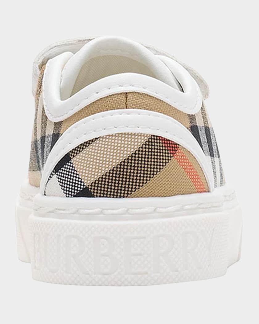 Burberry Kid's Check Cotton Sneakers, Toddler/Kids | Neiman Marcus