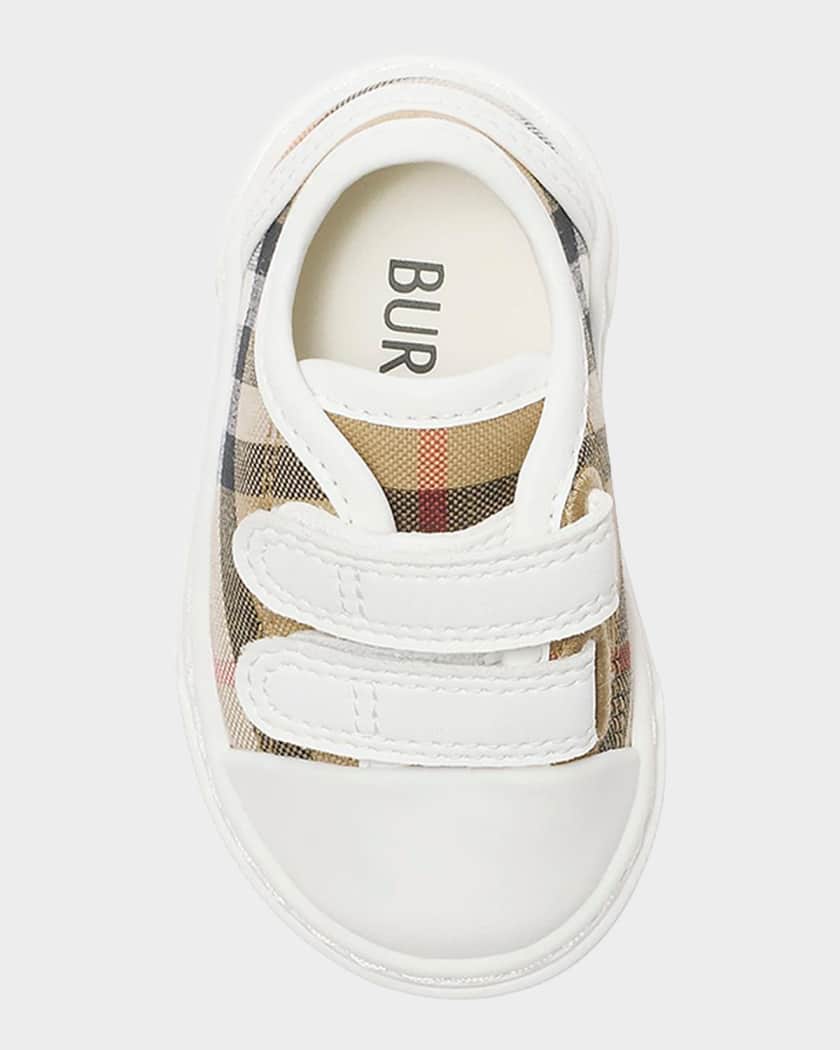 Burberry Kid's Check Cotton Sneakers, Toddler/Kids | Neiman Marcus