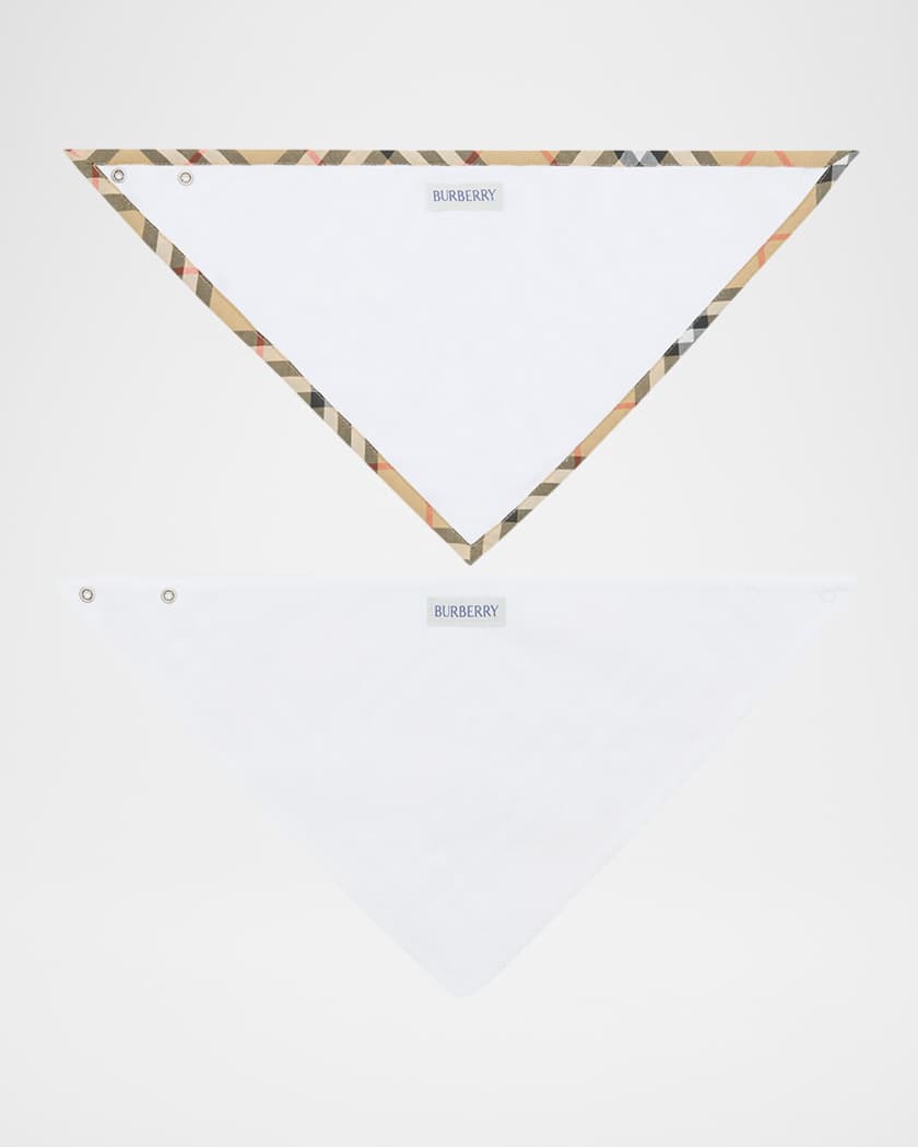 BURBERRY 2点セット Burberry Kid's Check Cotton Two-Piece Bib Set, Size 0M-24M