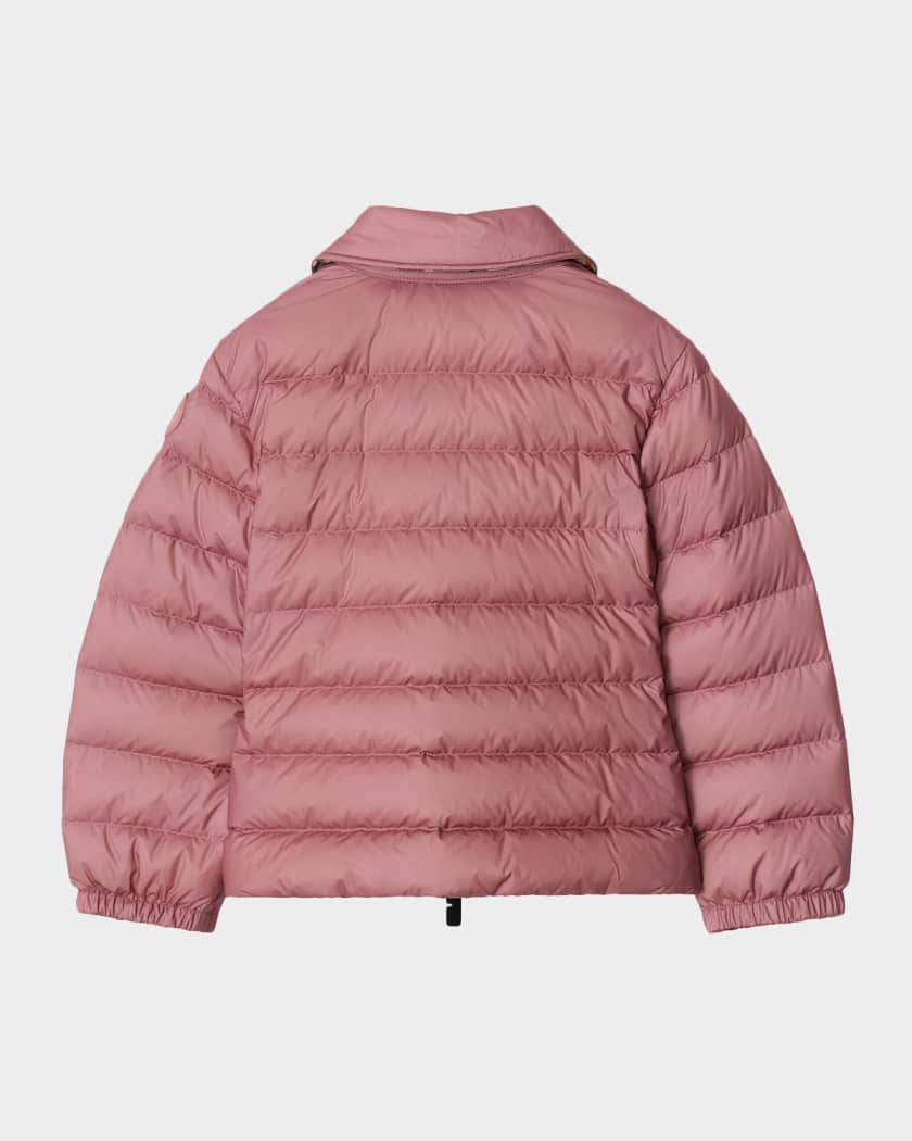Burberry Girl's Checker-Tape Nylon Puffer Jacket, Size 6-14