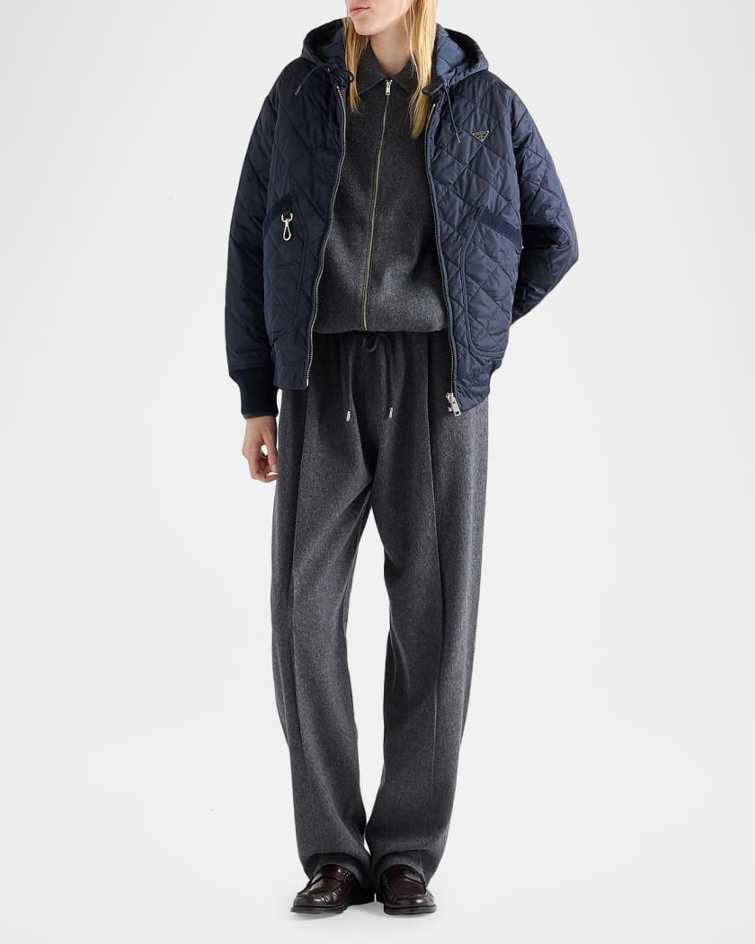 美品☆PRADAライトウェイトマトRe-Nylon★Blouson Jacket Prada Men's Re-Nylon Blouson Jacket with Hood | Neiman Marcus