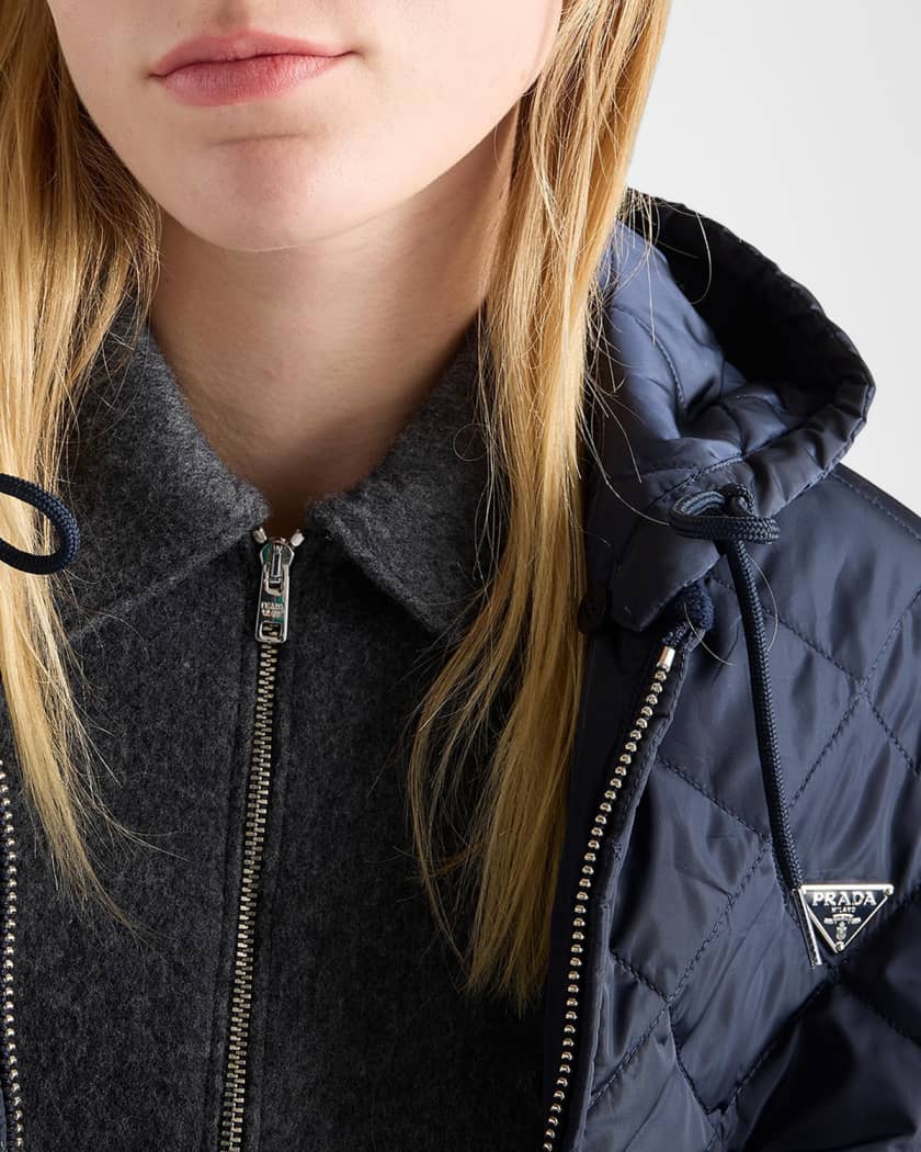 美品☆PRADAライトウェイトマトRe-Nylon★Blouson Jacket Prada Men's Re-Nylon Blouson Jacket with Hood | Neiman Marcus