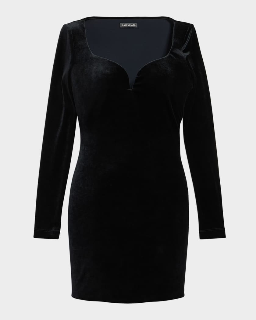 sweetheart neckline black mini dress DY70061