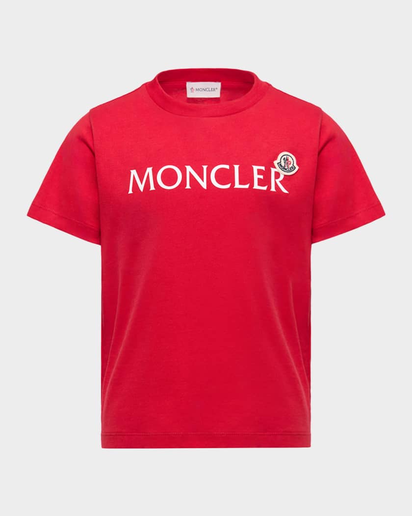 Moncler Boy's Logo Short-Sleeved Cotton T-Shirt, Size 8-10