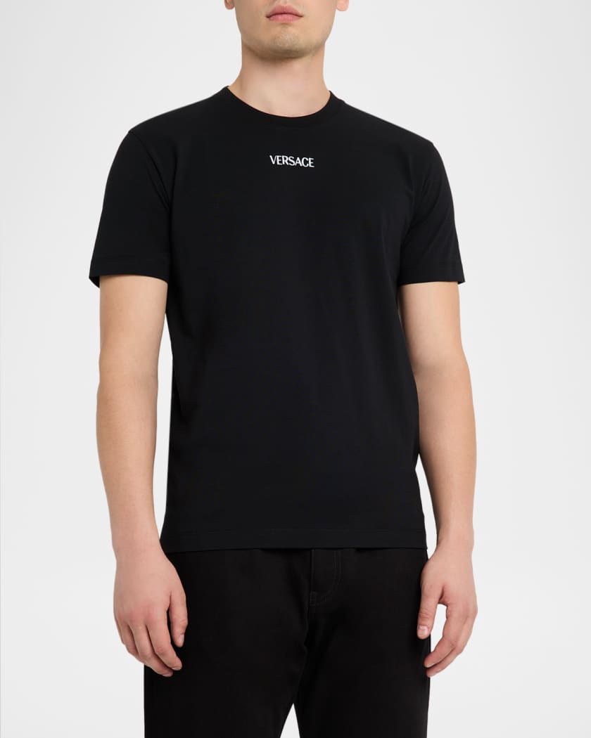 Versace Men's Cotton Embroidered Logo T-Shirt | Neiman Marcus