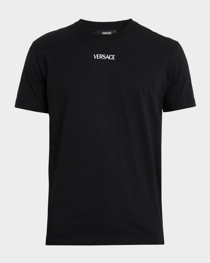 Versace Men's Cotton Embroidered Logo T-Shirt | Neiman Marcus