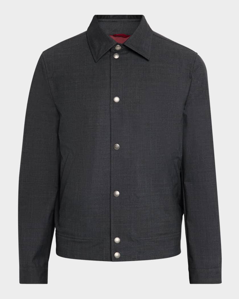 Brunello Cucinelli Men's Water-Resistant Snap-Front Jacket