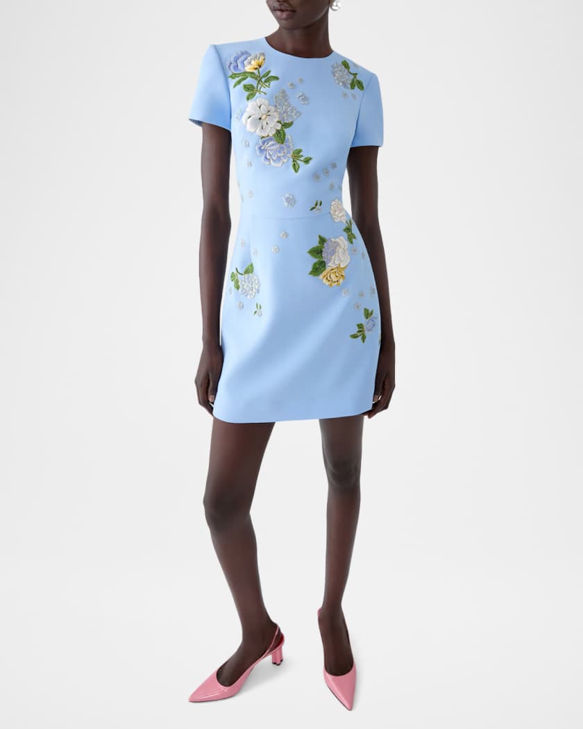 embroidered floral maternity dress Mari Short Sleeve Embroidery Floral Maxi Dress – Mara Blak main image 1