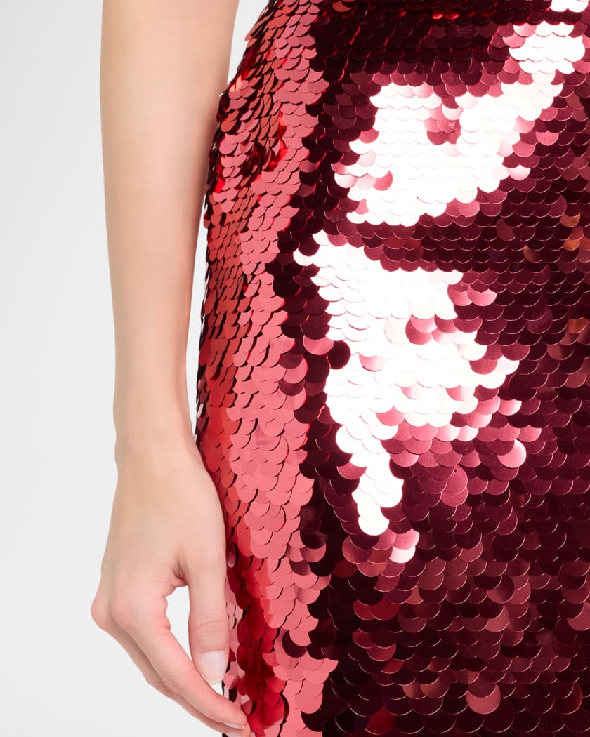 alex perry red sequin dress Alex Perry Strapless Degrade Sequined Sheath Dress