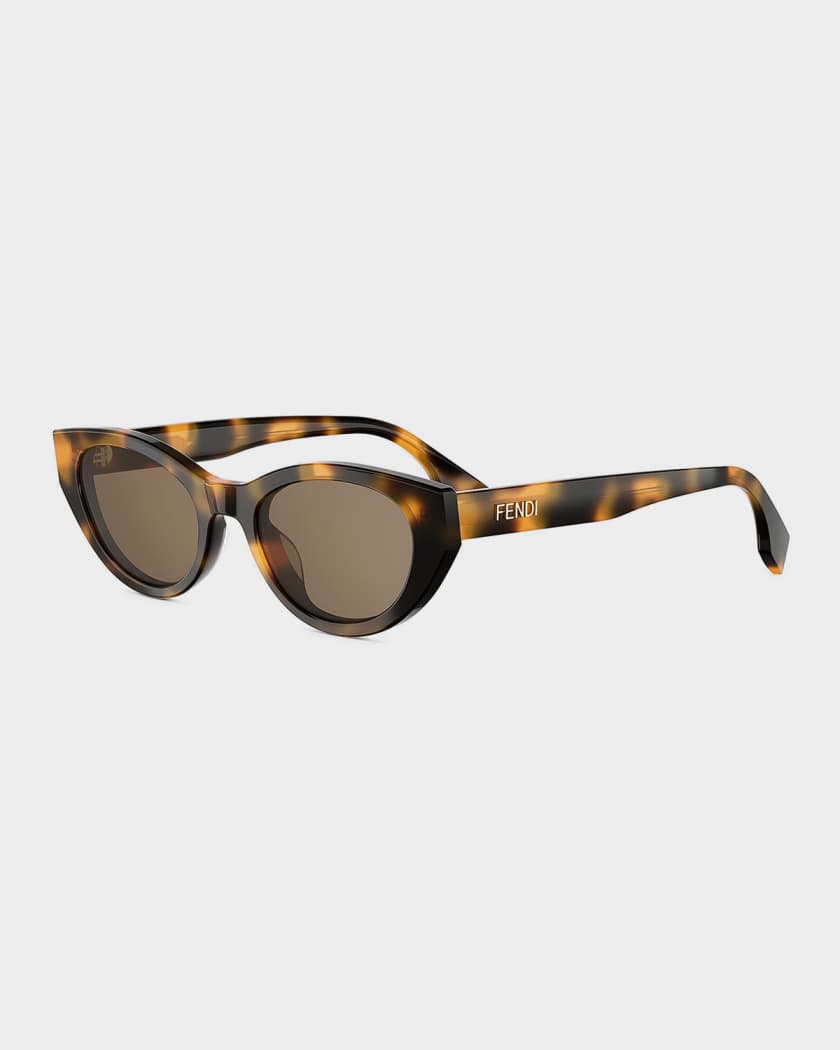 Fendi Lettering 51mm Acetate Cat-Eye Sunglasses | Neiman Marcus