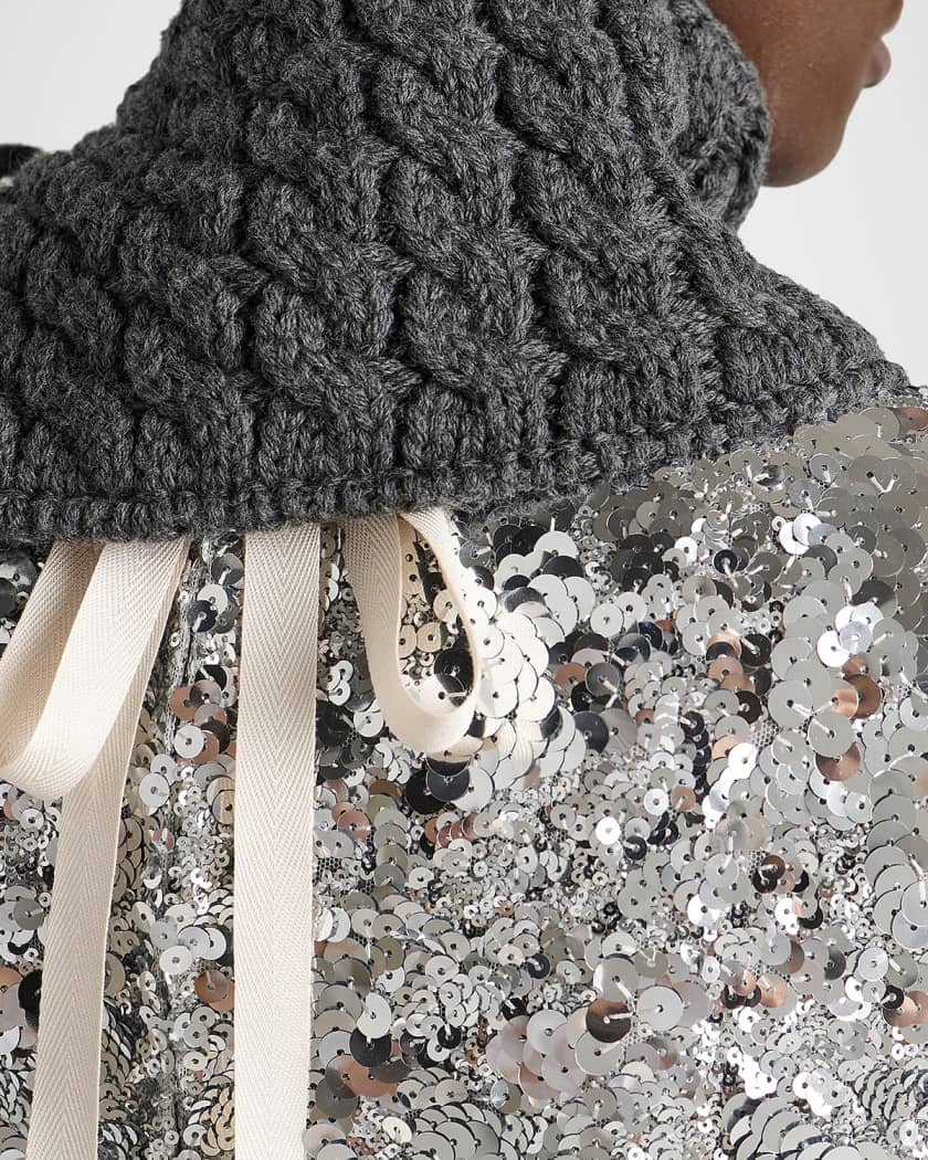 Prada Cable-Knit Wool Collar | Neiman Marcus