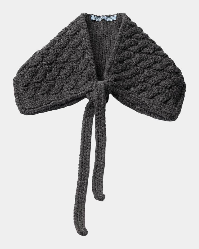 Prada Cable-Knit Wool Collar | Neiman Marcus