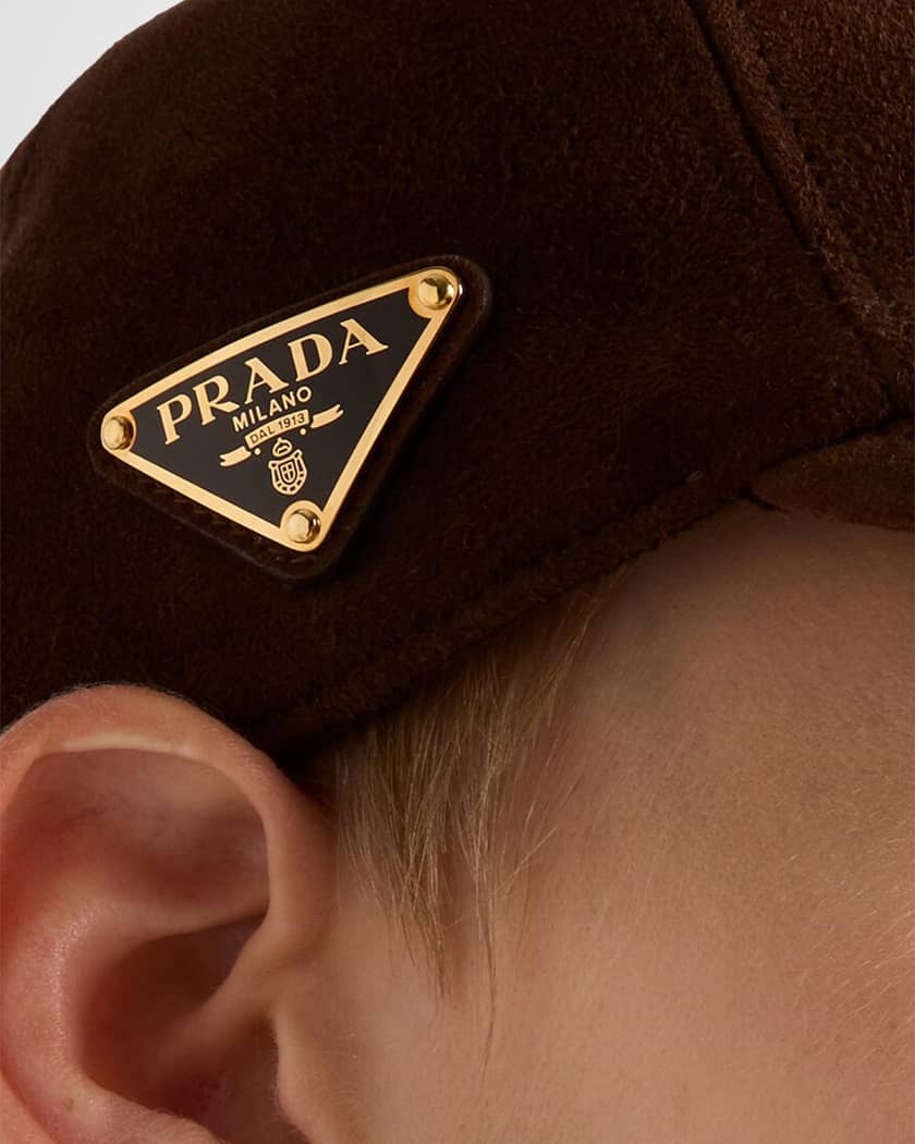 プラダ キャップ Prada Suede Baseball Cap | Neiman Marcus