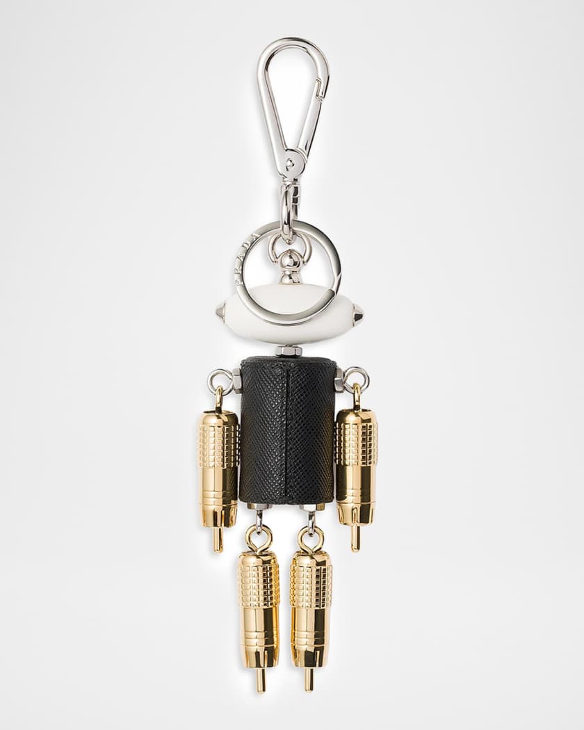 Prada Robot Saffiano Leather Keychain Bag Charm | Neiman Marcus