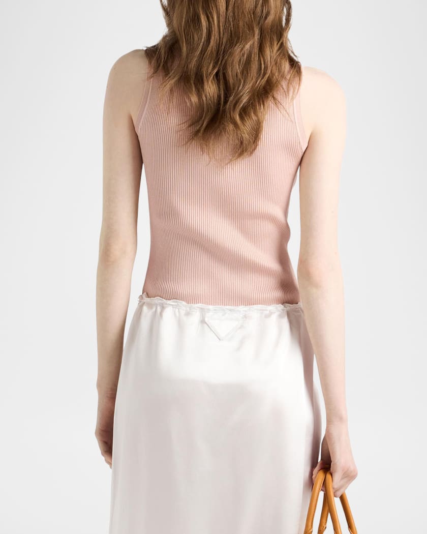 トップス PRADA silk tops Prada Ribbed Silk Tank Top | Neiman Marcus