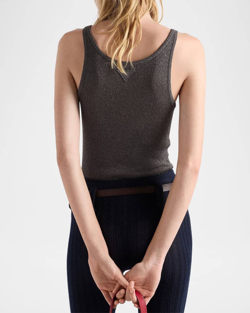 Prada Lamé Knit Tank Top | Neiman Marcus