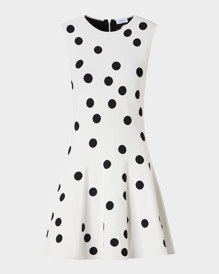 Akris punto Sleeveless Polka Dot Knit Mini Swing Dress | Neiman Marcus